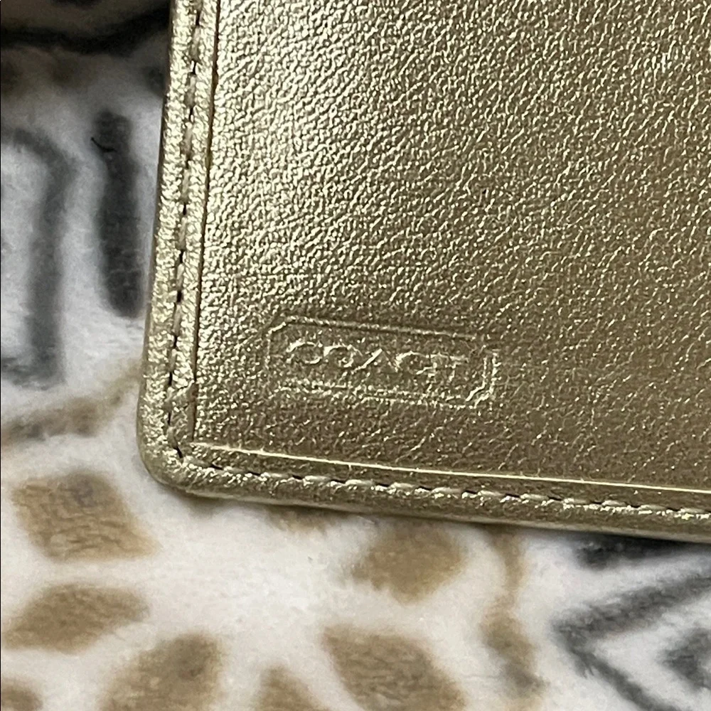 Coach Gold and Cream Metallic Women's Wallet